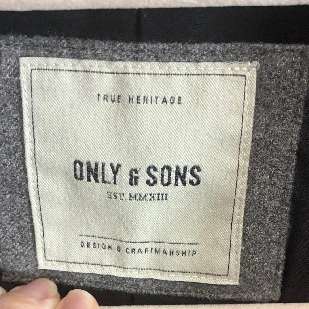 Only & Sons Sample Gray Blazer Mens L Scandinavian Tailored Jacket